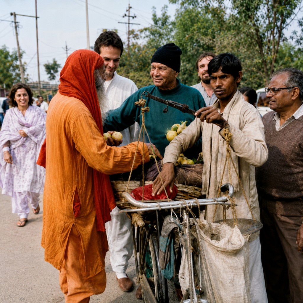 Street market scene from the Papaji days